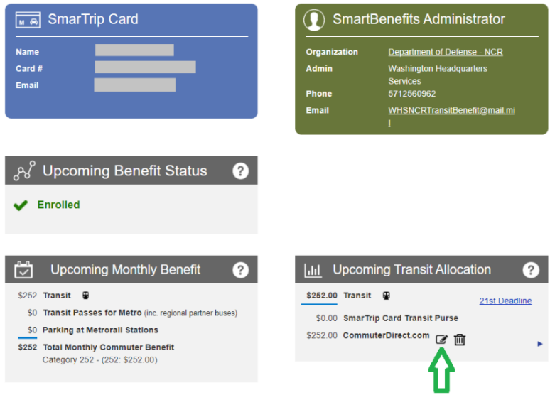 SmartBenefits screen - update allocation amount icon